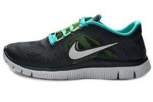 Nike Free 5.0 V4 Mens Shoes Black White Green - Click Image to Close